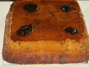 receta de postre de pudn de pan integral ciruelas pasas y dtiles